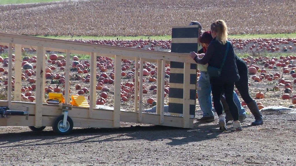 Farmington farm installs ramp to make hayride accessible to people who use wheelchairs — WCCO — Gopher, Winter Garden Sports news