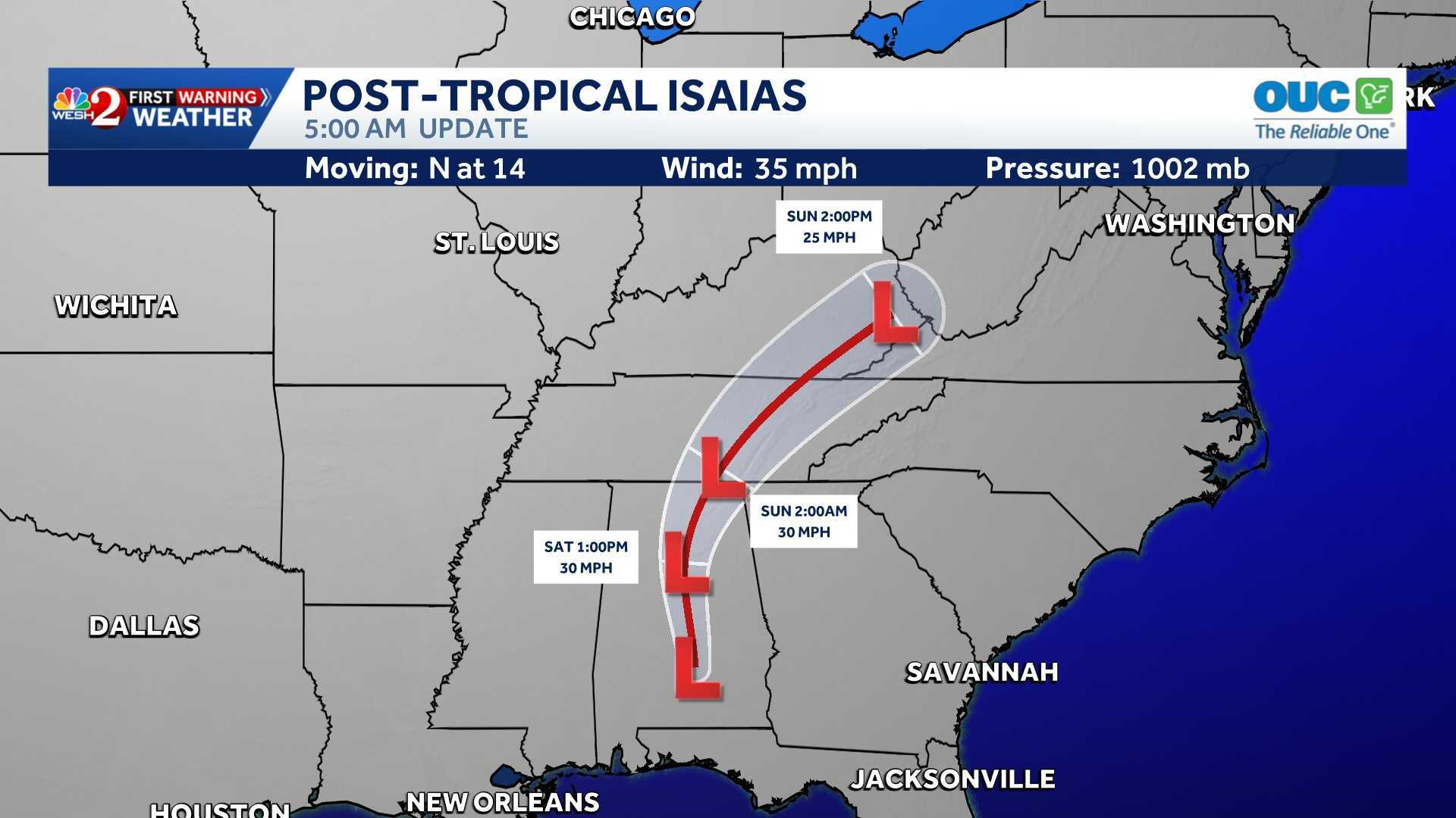 Post-tropical cyclone Isaias: Maps, spaghetti models — WESH 2 Orlando, Winter Garden Community news