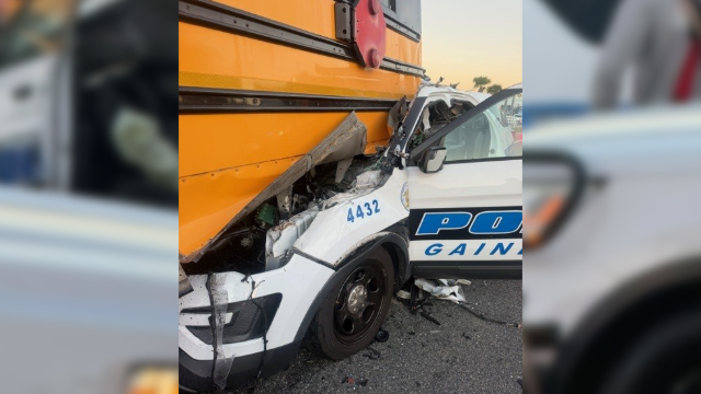 Police officer seriously hurt after crashing into school bus in Marion County, officials say — WESH 2 Orlando