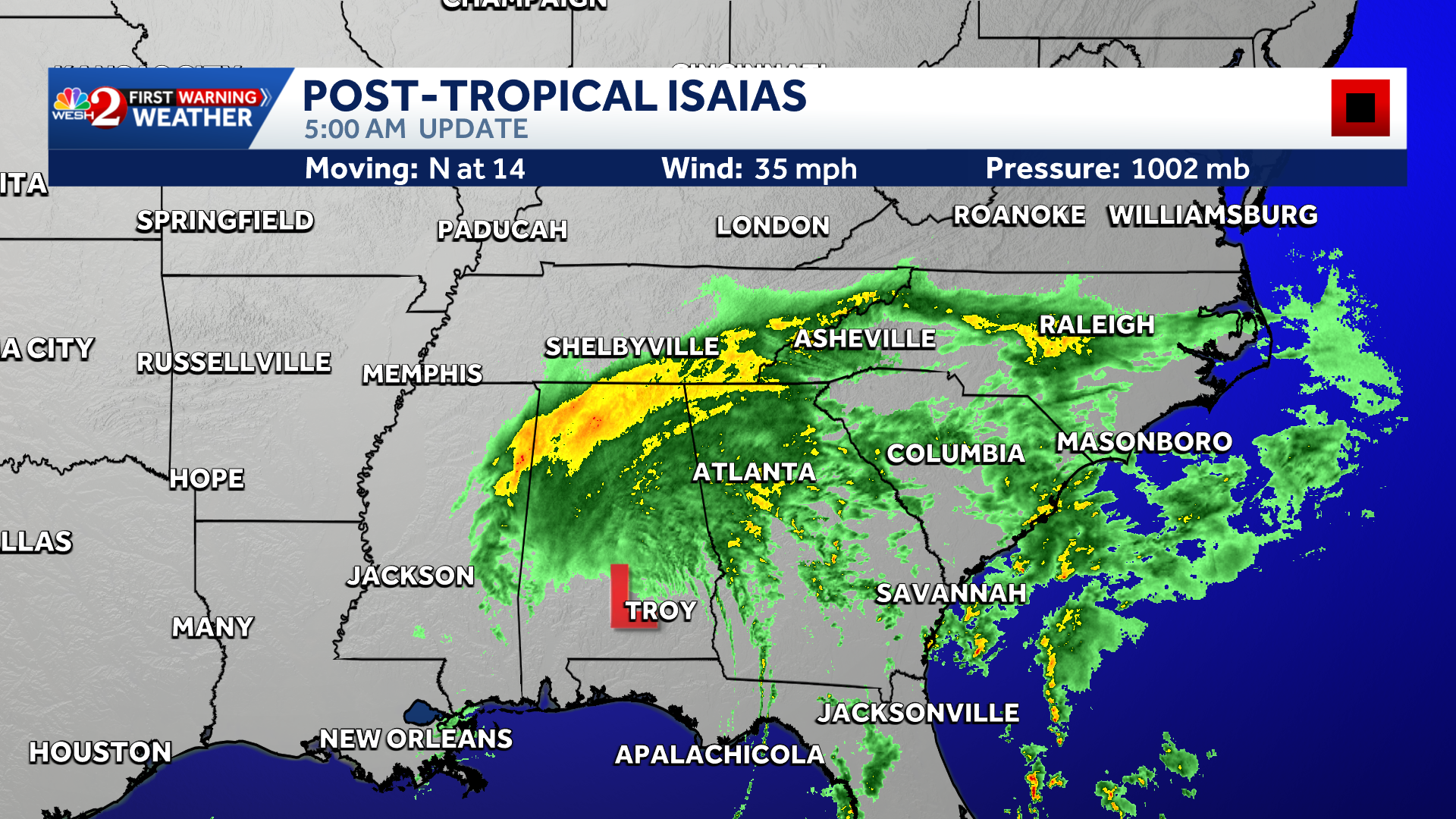 Isaias weakens after Category 2 landfall in Florida, but flooding threat continues — WESH 2 Orlando, Winter Garden Community news