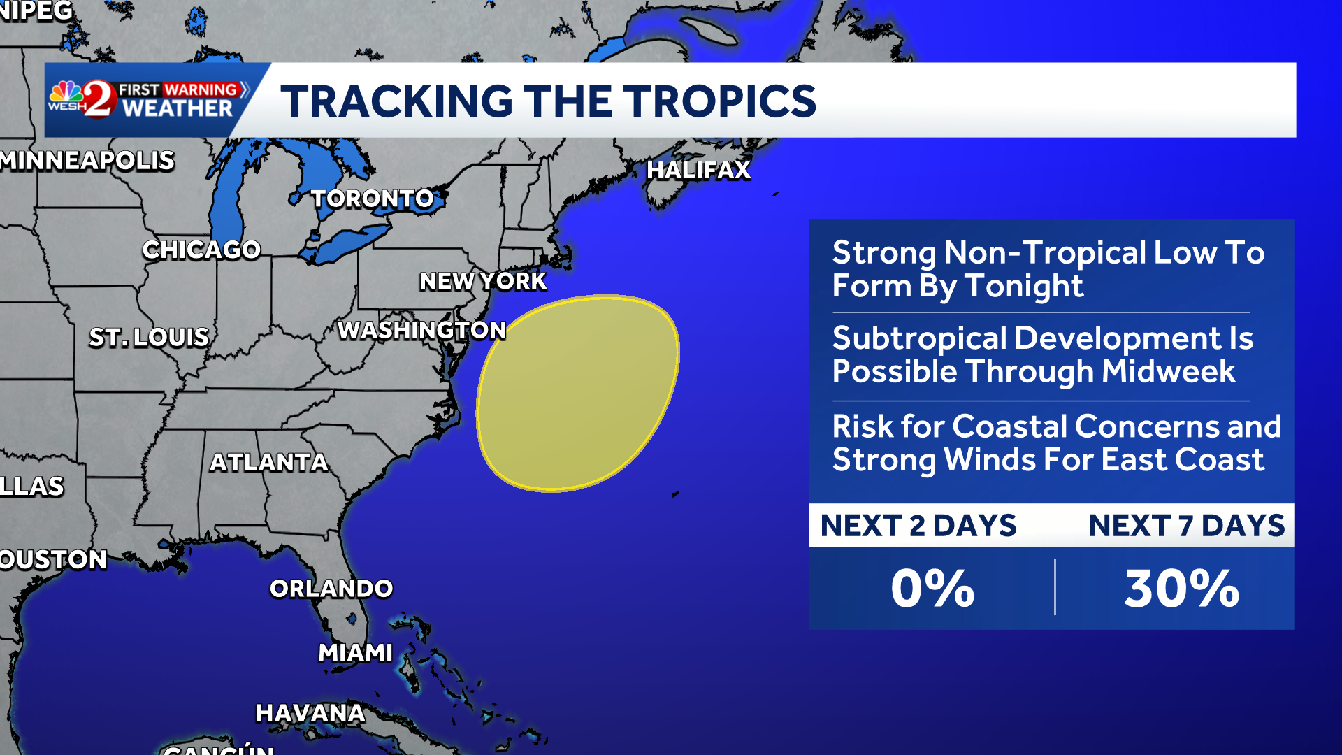 NHC monitoring Atlantic disturbance off southeast coast of US — WESH 2 Orlando